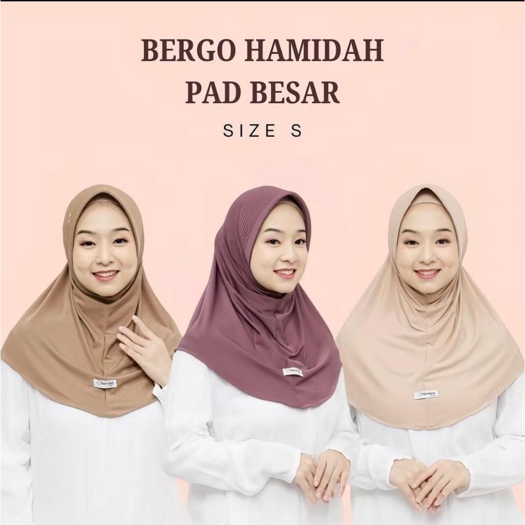 (ORI) Bergo Hamidah Pet Besar/Hijab Bergo Pet Besar Anak Sekolah Size S