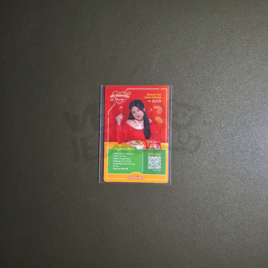 BIHUNKU X JKT48 OFFICIAL PHOTOCARD ANINDYA RAMADHANI ANIN