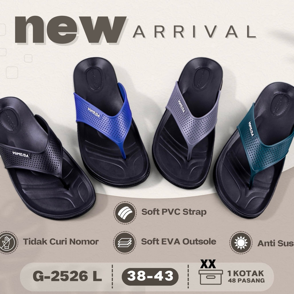 ZORAE | YUMEIDA SANDAL KARET JEPIT | SANDAL JEPIT COWOK RINGAN 2526L