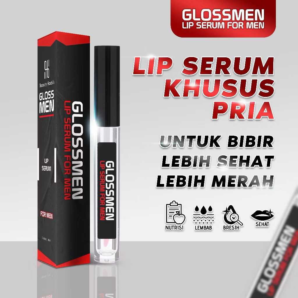Pemerah Bibir Pria  Pencerah Bibir Pria Alami GlossMen Lip Serum Pelembap Bibir Official Beautyhacks