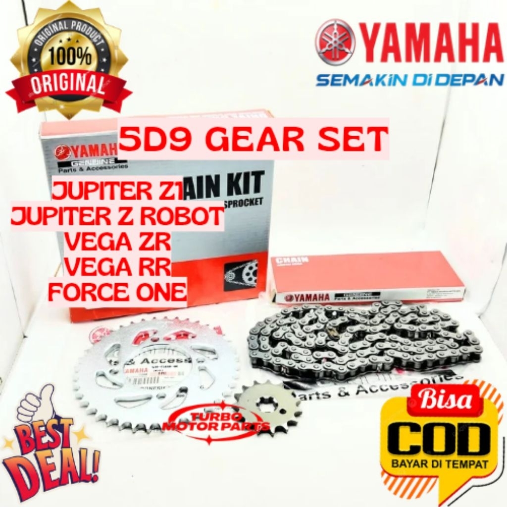 GEAR SET ORIGINAL YAMAHA KODE 5D9, GEAR SET JUPITER Z1, GEAR SET JUPITER Z ROBOT, GEAR SET VEGA ZR, 