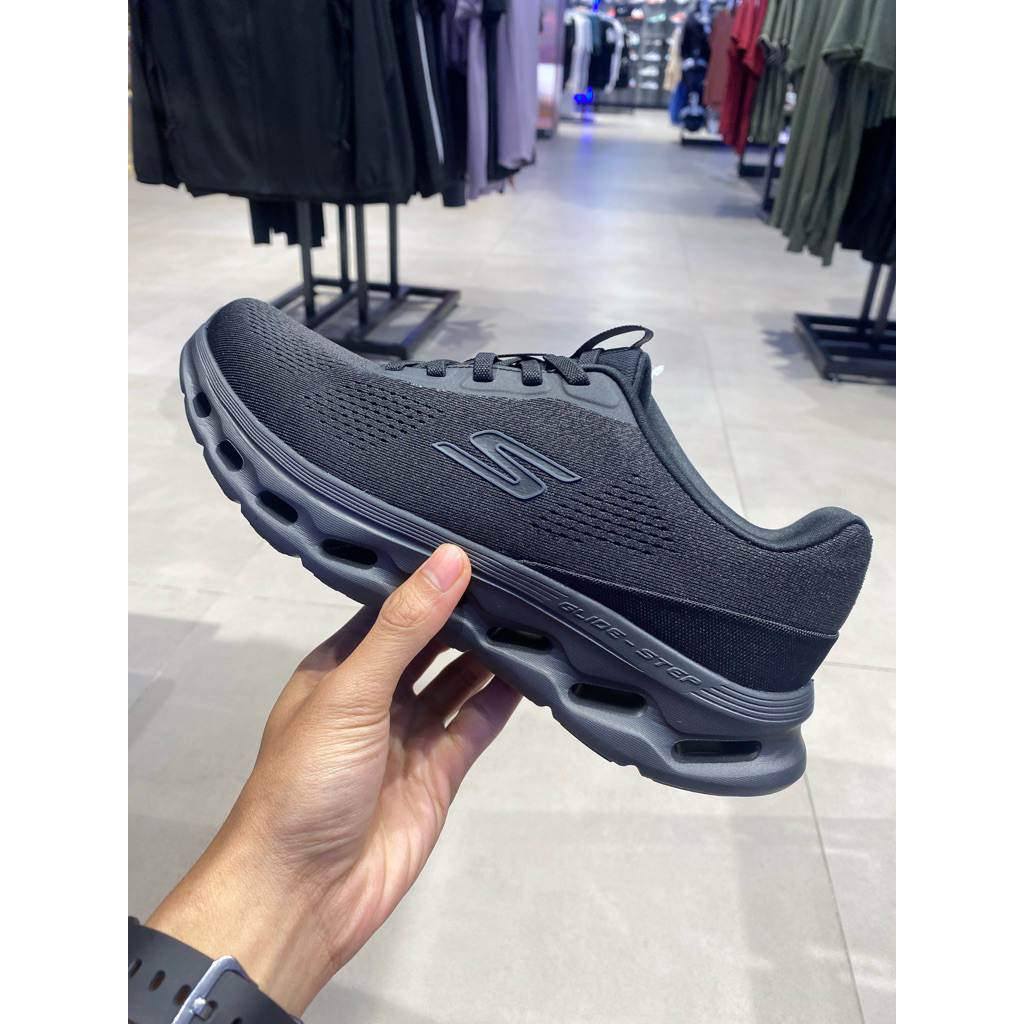 Sepatu Skechers Pria Go walk Glide Step 2 Full hitam Original