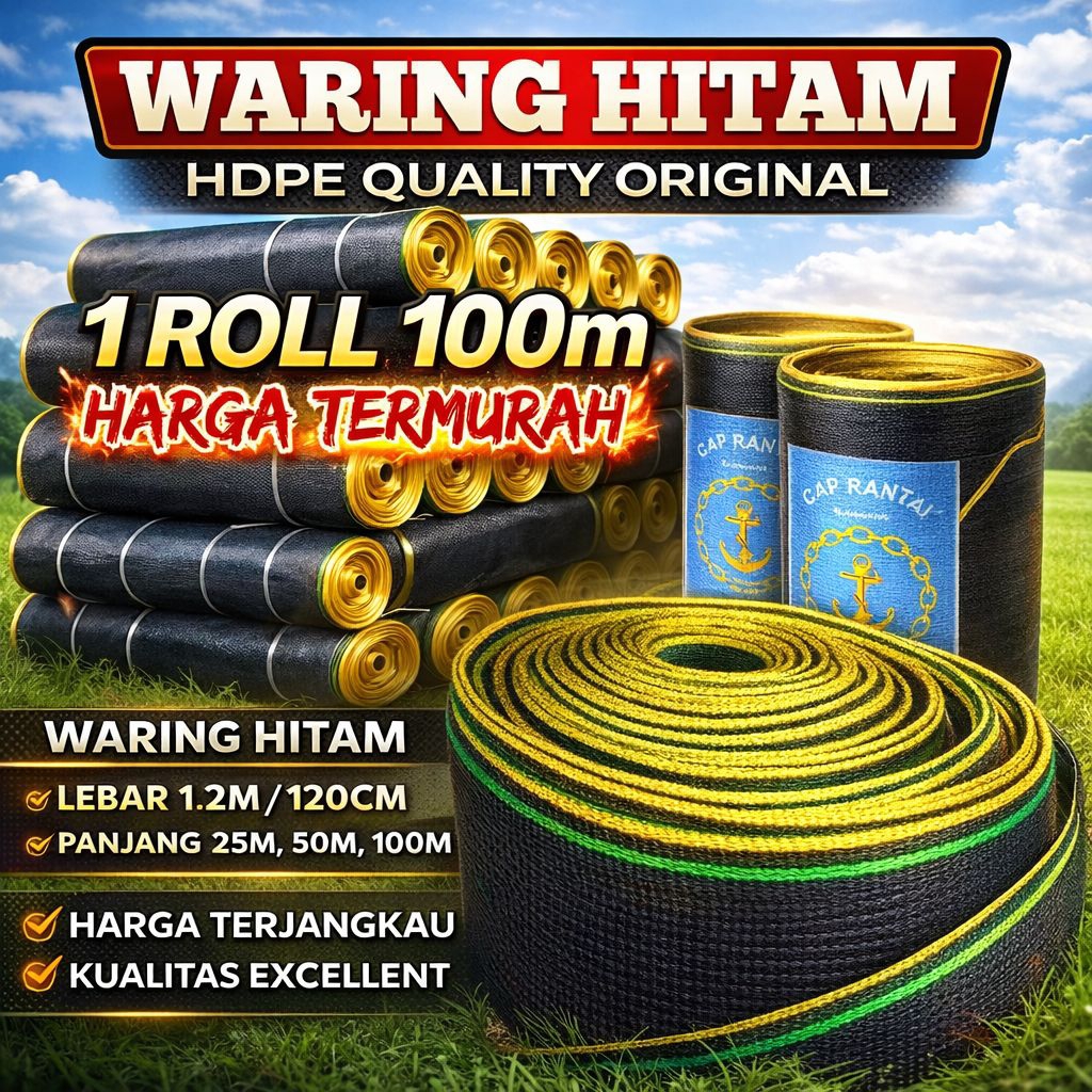 WARING JARING HITAM ECER PANJANG × LEBAR 120CM SERBAGUNA PAGAR RUMAH PAGAR KANDANG AYAM