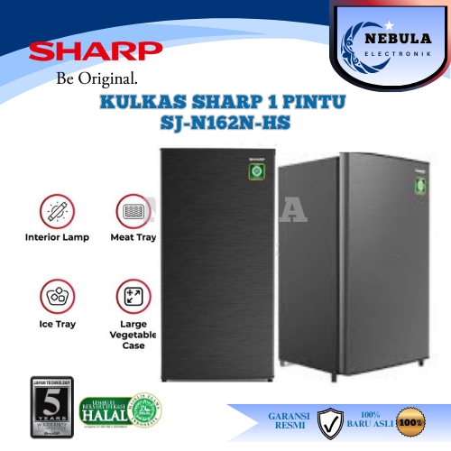 KULKAS SHARP 1 PINTU SJ-N162N-HS 133/LEMARI ES 1 PINTU SHARP/LEMARI ES SHARP 1 PINTU NEW SERIES