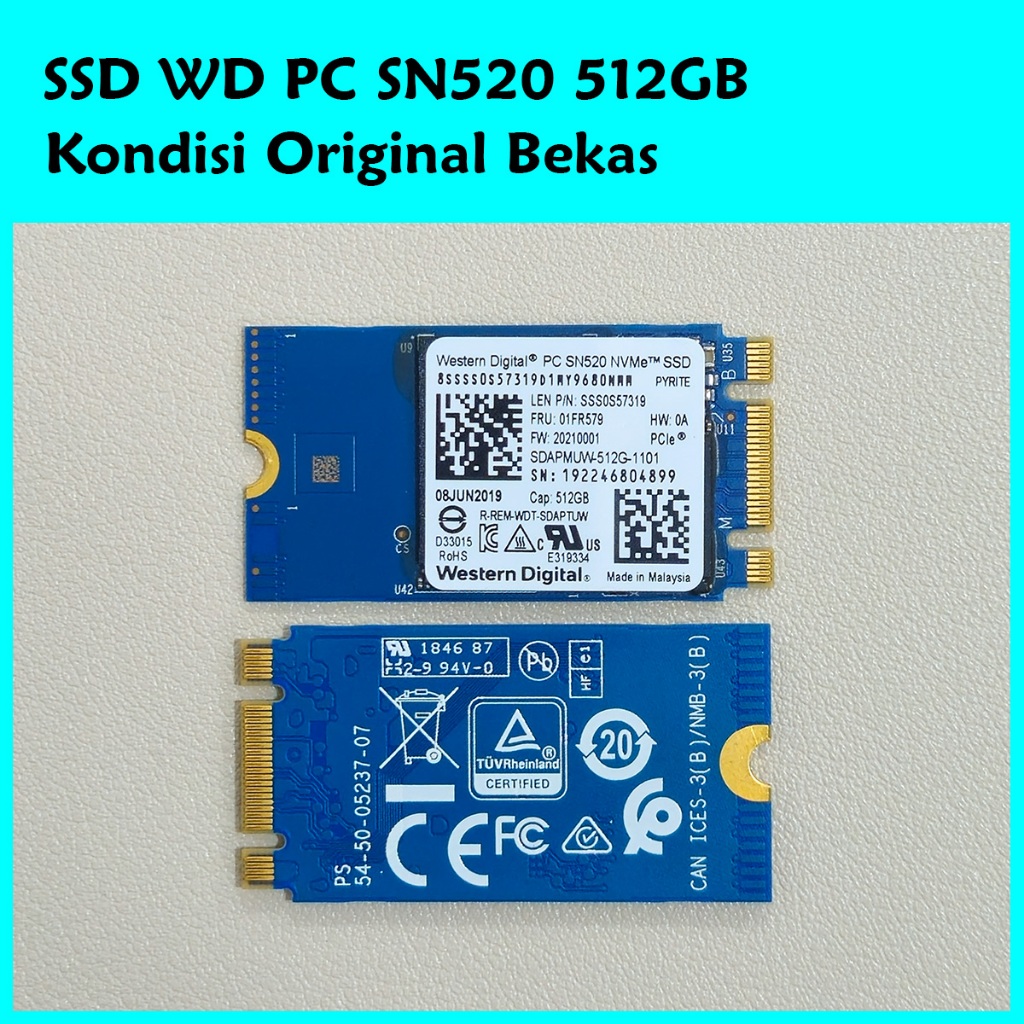 SSD WD PC SN520 M.2 2242 512GB SSD M2 2242 NVME SSD M.2 NVME 2230 2242 512GB WWAN SSD / SSD WWAN Slo