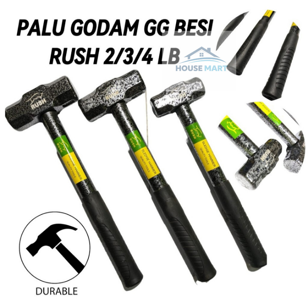 RUSH PALU GODAM GG BESI 2/3/4LB MARTIL SEGI SLEDGE HAMMER MARTIL SEGI PALU BODEM GG BESI  MARTIL SEG