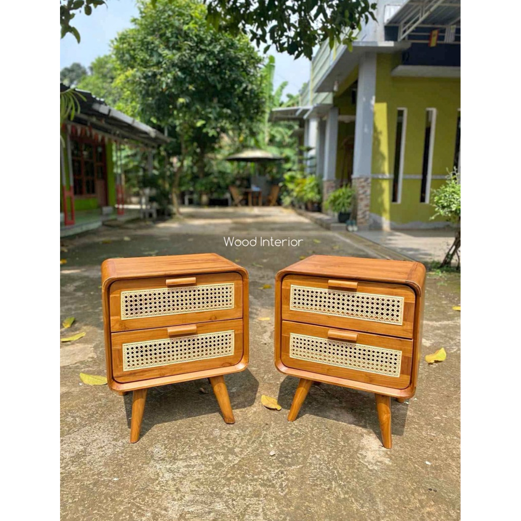 Meja Nakas Kayu Jati | Meja Nakas Laci | Meja Kecil Kayu Jati