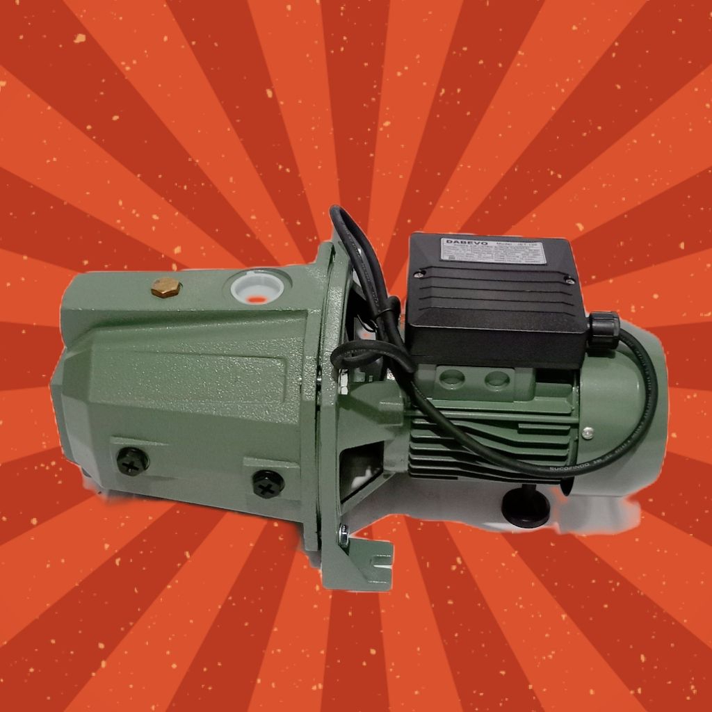 POMPA AIR SEMI JET DABEVO JET 100, 100 WATT, KEDALAMAN 10 METER HISAP, 23 METER DORONG