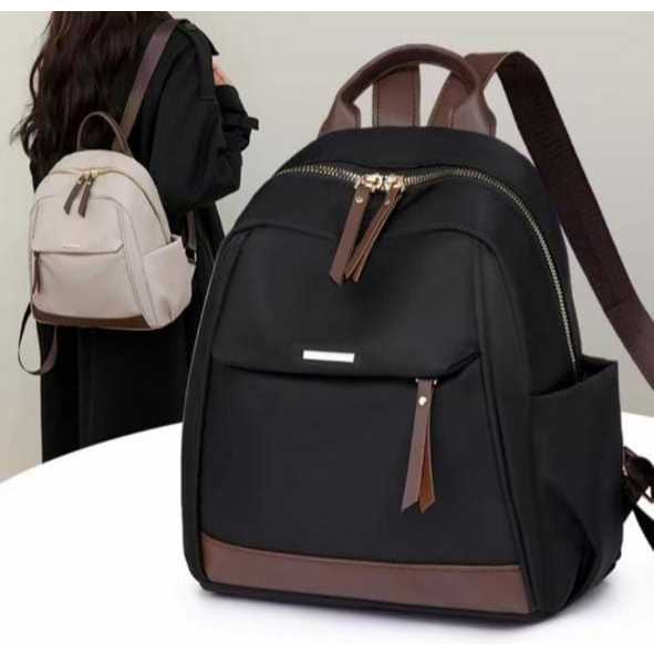 GGS Tas Ransel Wanita Fashion Backpack Anti Air Hitam - Modis dan Stylish tas ransel kuliah terbaru 