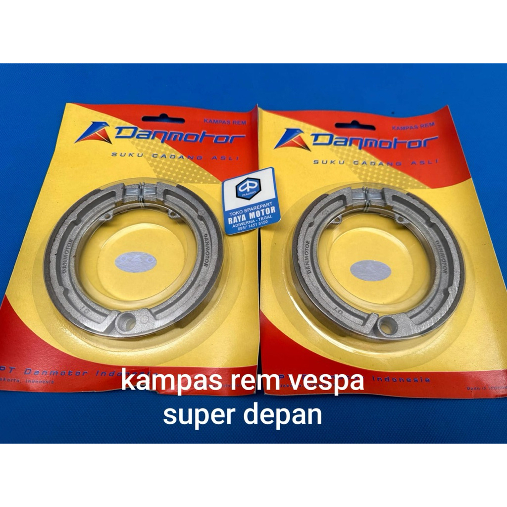 kampas rem depan vespa super R8 danmotor