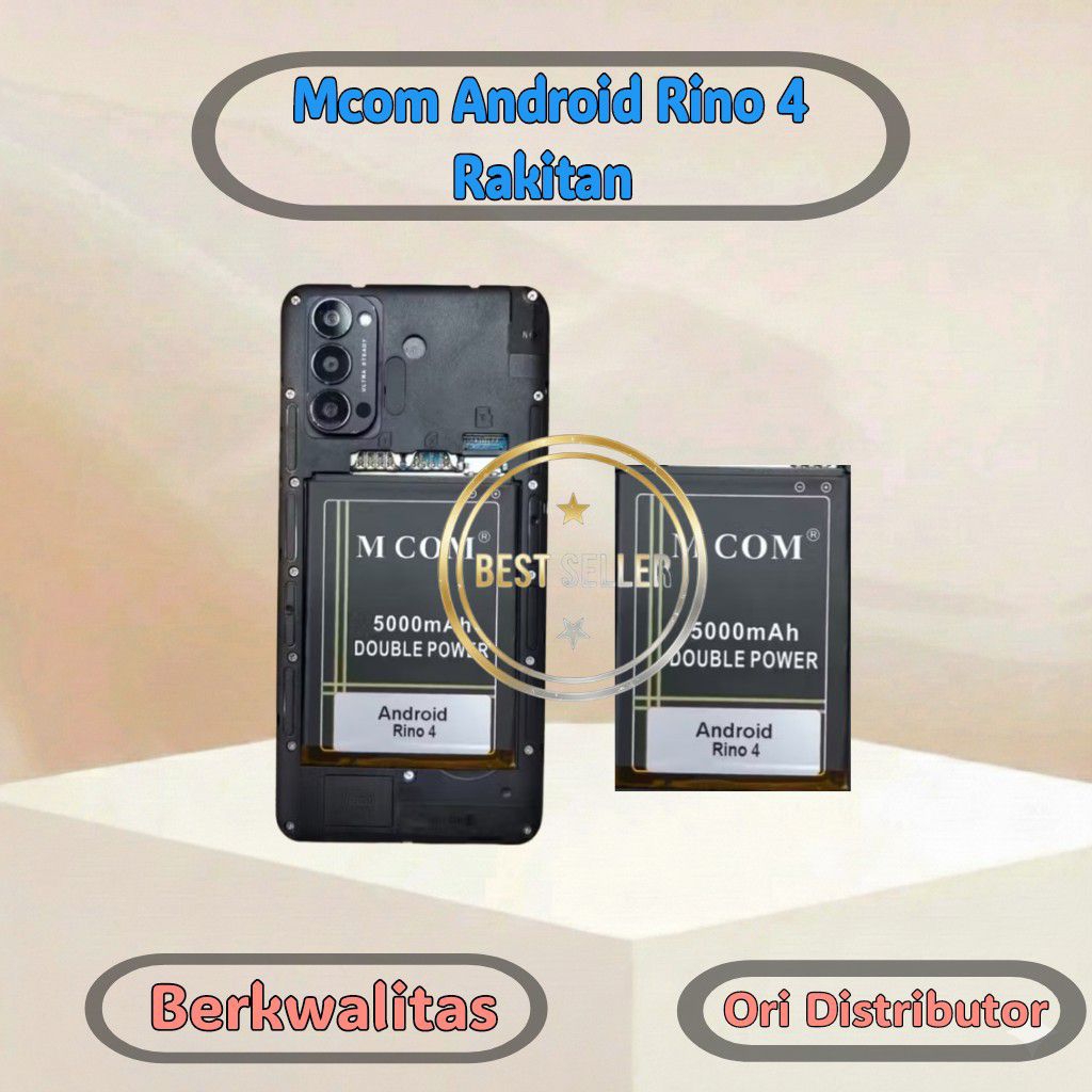 [ 5000 MAH [ 5000MAH ] - ANDROID RINO 4 - MCOM Baterai Batre Batery Battre Battery Batere Batrai Bat