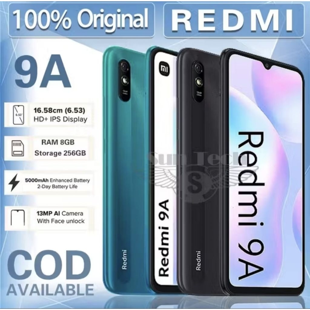 HP REDMI 9A RAM 8GB 256GB COD SMARTPHONE