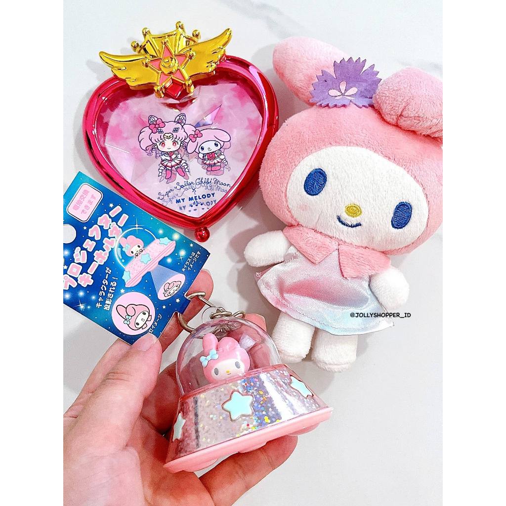[PRELOVED] Sanrio JAPAN Vintage Toy Glow Keychain Pendant UFO LED / Rainbow Dress Melody Plush / Sai