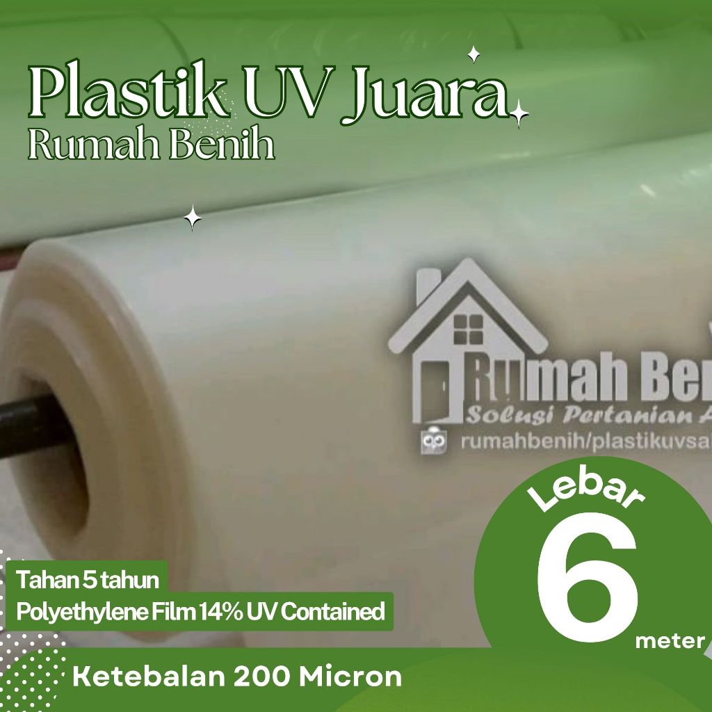 Plastik UV Juara Lebar 6 Meter Ketebalan 200 micron