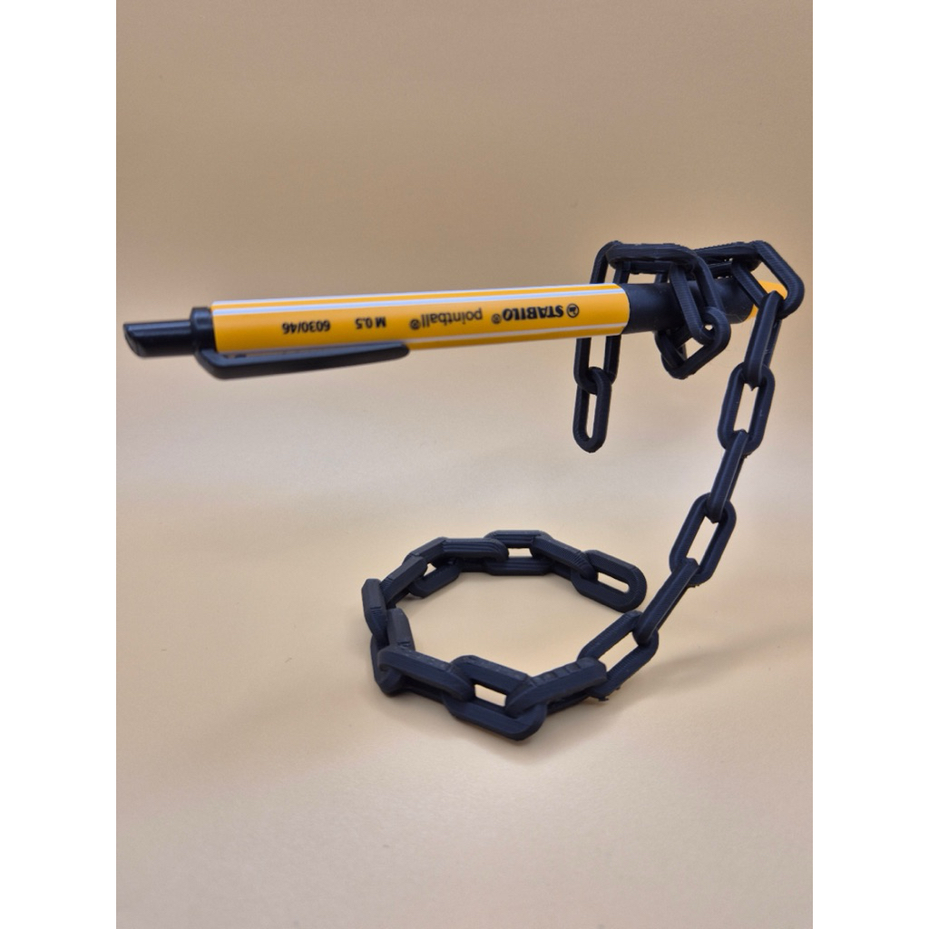 Tempat Pensil Rantai Unik Chain Pen Holder 3D Print Wadah Pulpen Estetik Dekorasi Meja Kerja Kantor 