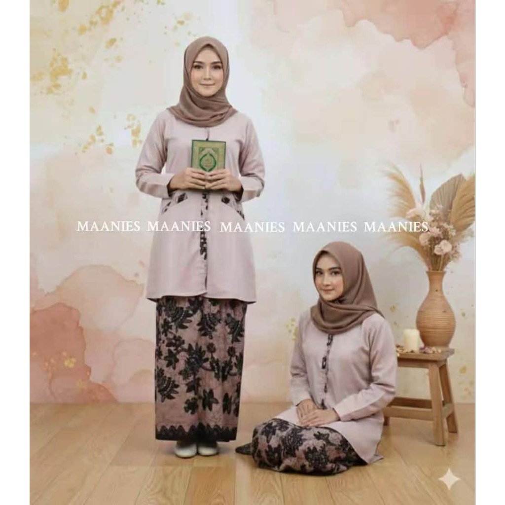 TUNIK SANTRI KOMBINASI BATIK - Atasan santri putri kombinasi batik - tunik toyobo - tunik wanita mus