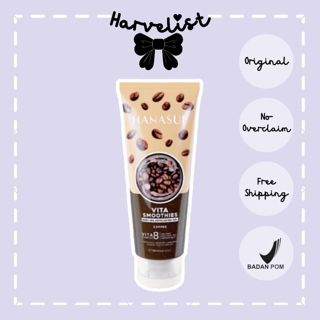 Harvelist - HANASUI Vita Smoothies Body Spa Exfoliating Gel 180ml -  COFFEE ( Coklat ) | Peeling Gel