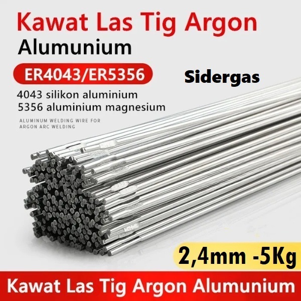 Kawat Las Tig 4043 Tig 5356 2,4mm SIDERGAS Aluminium Tig ER4043 /ER5356 2.4mm 5kg