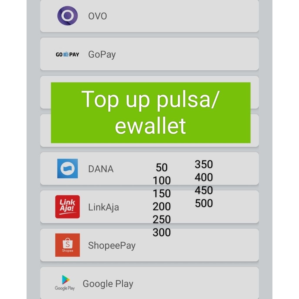 Isi Saldo/Pulsa