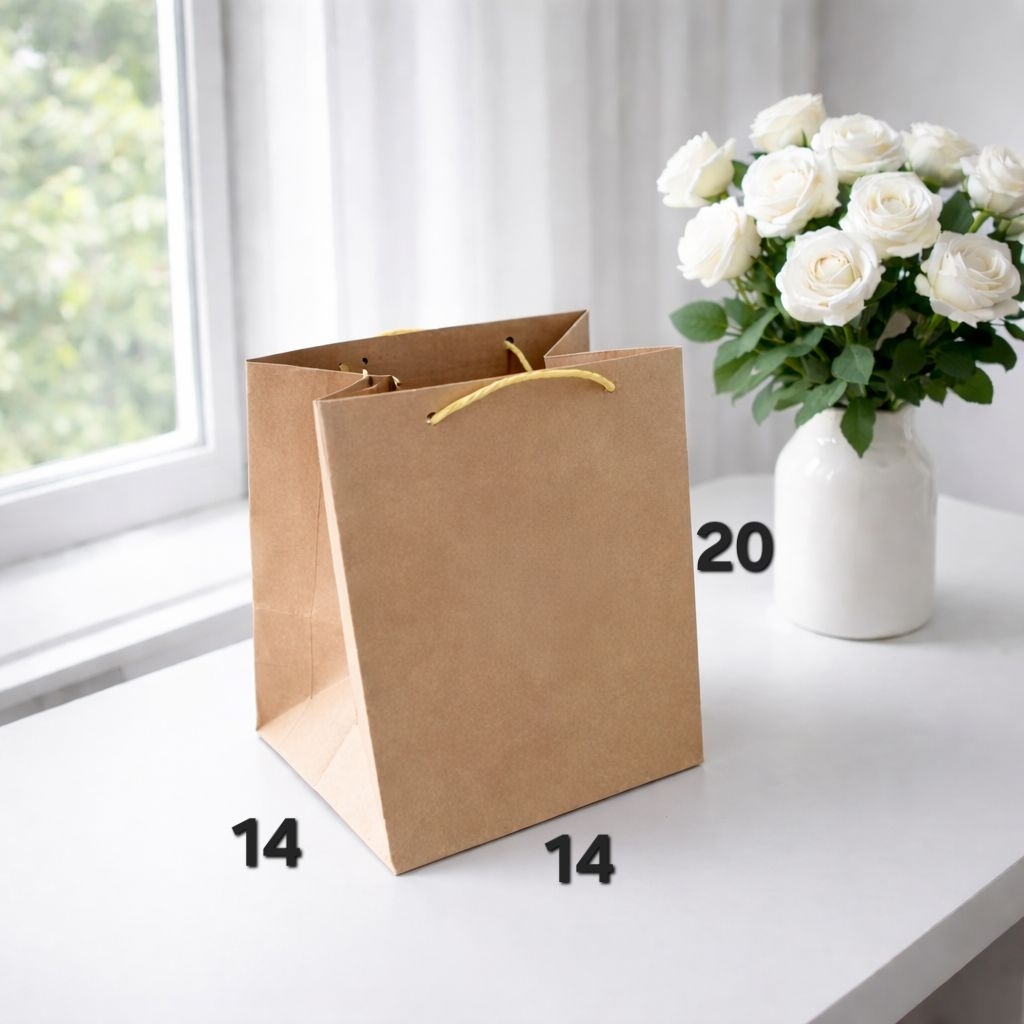 PAPERBAG /TAS KERTAS COKLAT 14X14X20