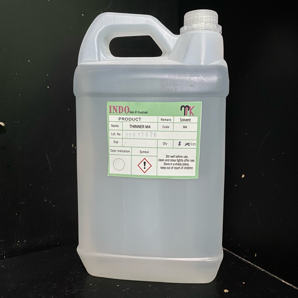 M4 Cairan Pengencer Tinta Sablon Plastik INDO INK 5 Liter