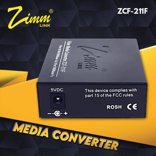 ZIMMLINK ZCF - 211F AB MEDIA CONVERTER FO - GIGABIT