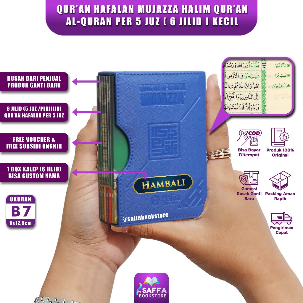 Alquran Hafalan Kecil B7 Per 5 Juz Rubu Halim Quran Al Quran Mujazza Box Kulit 6 Jilid Juz Terpisah