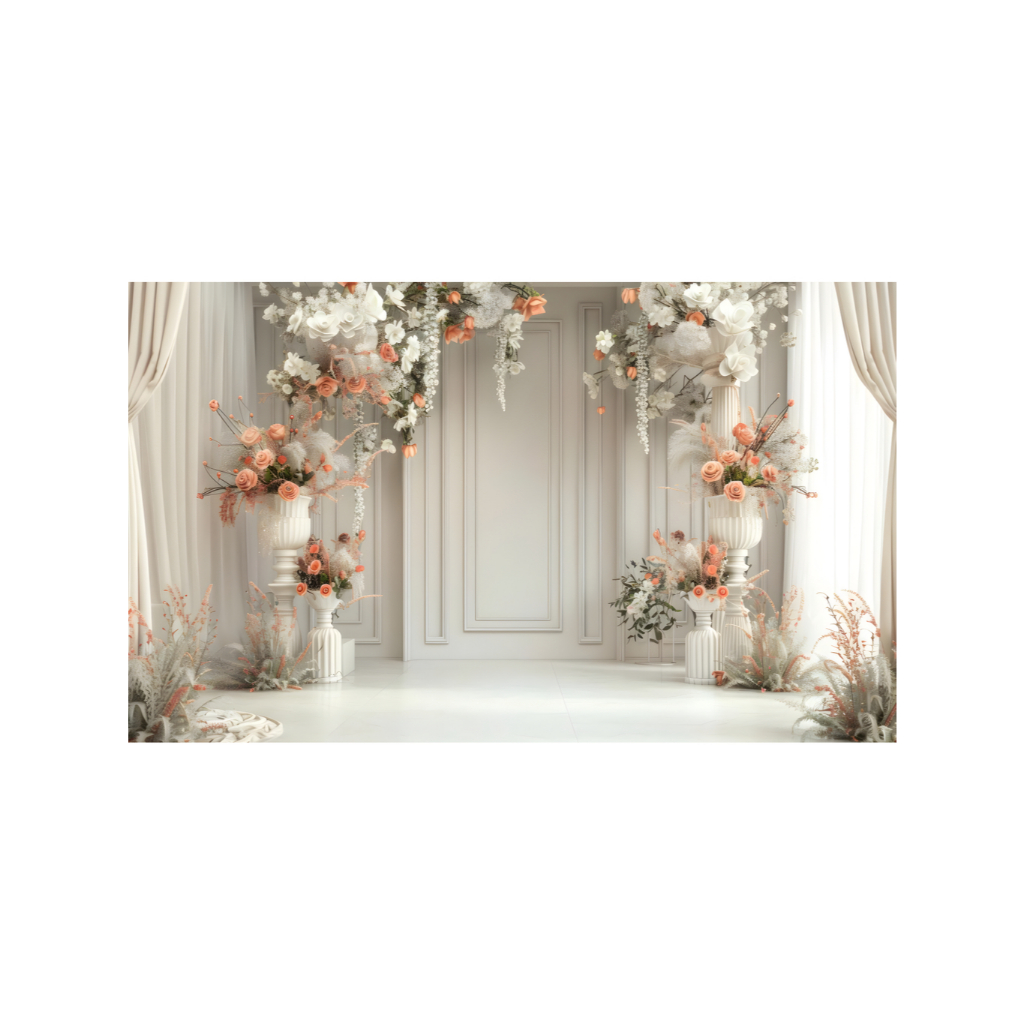 Wallpaper/backdrop wedding/backdrop pernikahan  dari Bahan Flexy 280 (Mmt/Banner)