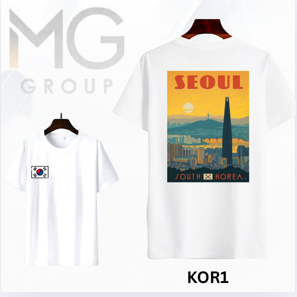 MG Kaos Atasan Pria Korea -  Tshirt Putih Soul - Kaos Oversize Pria - Kaos Putih Seoul Korea Estetik
