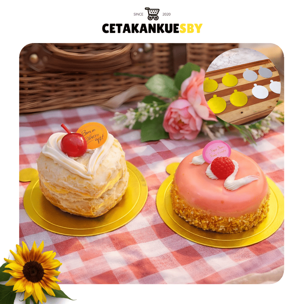 (CKS) Premium Tatakan Kue Tiramisu Donat Alas Kue Donat Putih Tatakan Kue Cheese Cake Mini Round Cak
