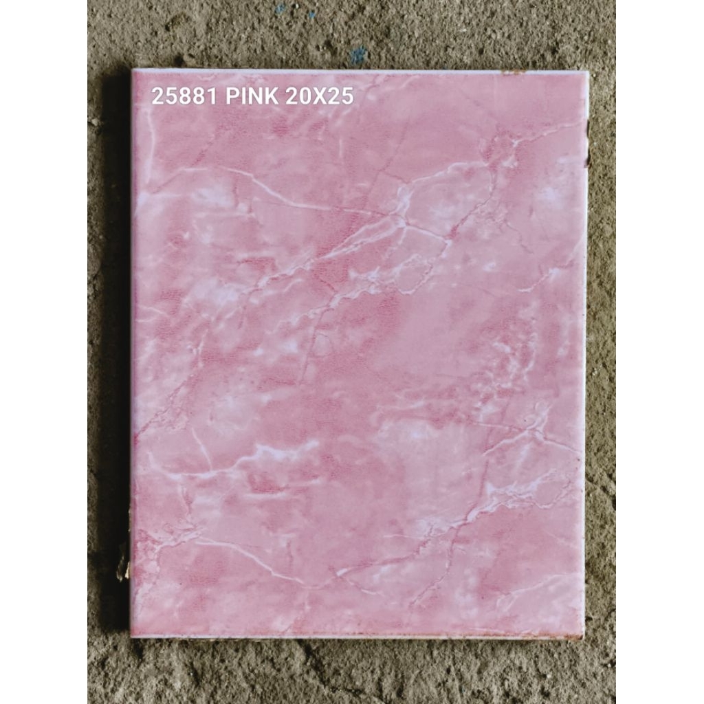 Keramik Dinding Kamar Mandi Pink 20x25 25881 Pink Motif Abstract Pink