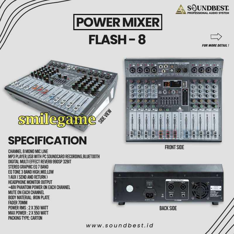 Mixer Power Soundbest Flash4 Flash6 & Flash8 4ch 6ch & 8ch - power mixer flash 4 , flash 6 , flash 8
