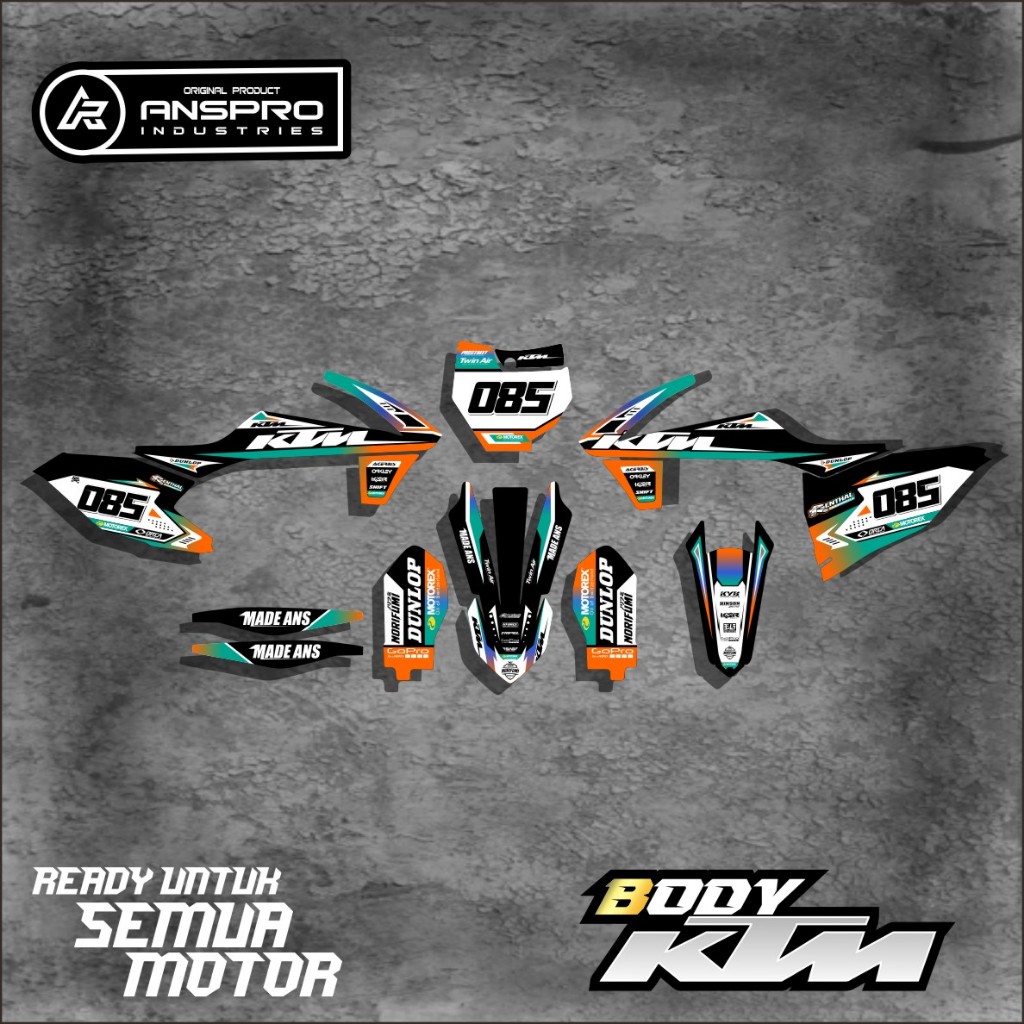 DECAL KTM 85/250 FULL BODY STIKER PELINDUNG BODY MOTOR KTM 85/250 FREE REQUEST