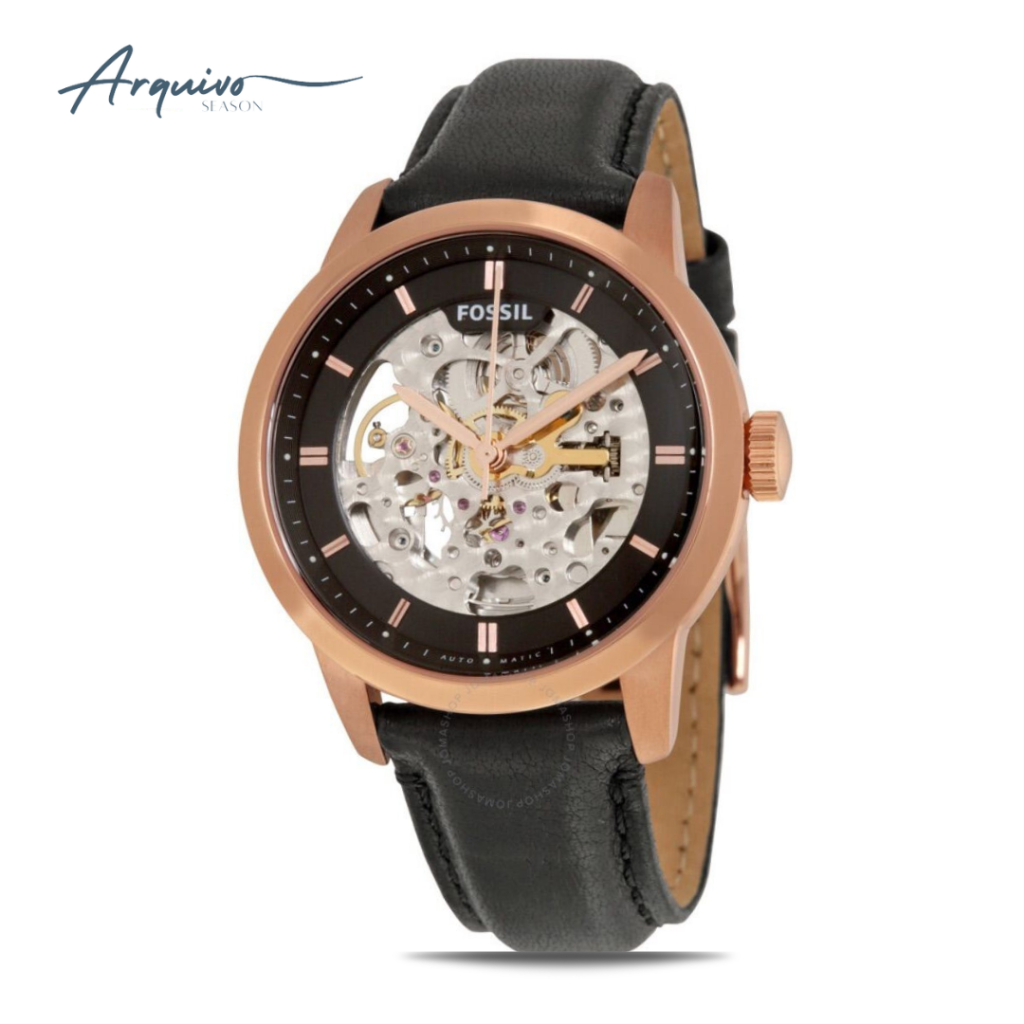 Jam Tangan Fossil Townsman Automatic Pria Kulit Black Casual Original ME3084