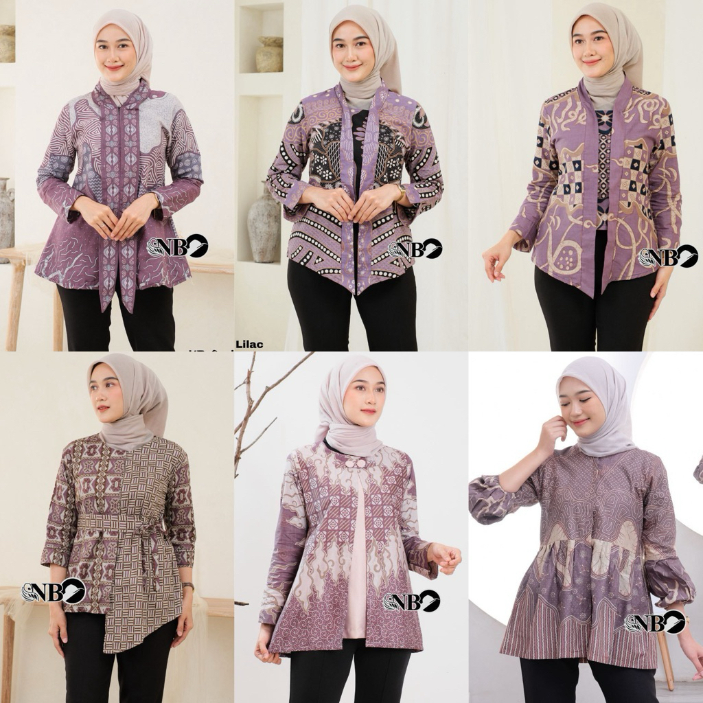 ATASAN BATIK WANITA SPESIAL WARNA UNGU/LILAC/MAUVE PURPLE UNGU SERIES BAJU BATIK KANTOR WANITA BATIK