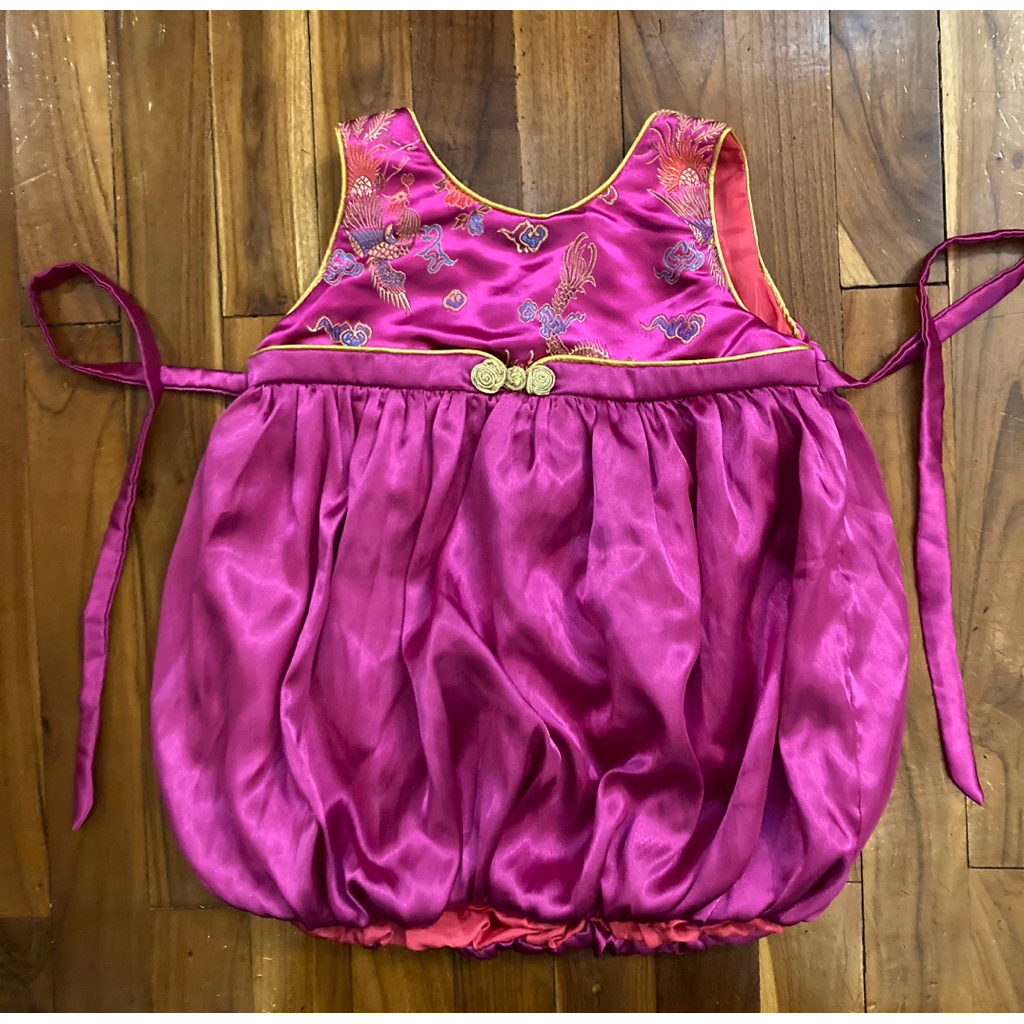 Preloved Baju Anak - Dress Imlek Pink Magenta