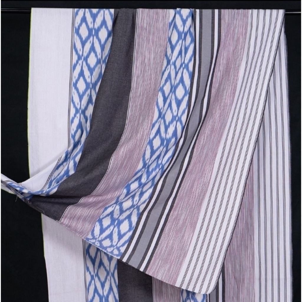 Tenun Lurik Ikat prasojo motif kombinasi klasik Katun Adem