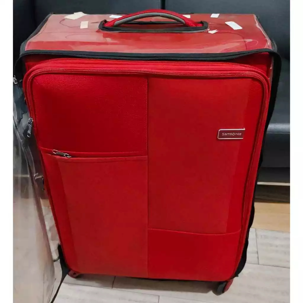 KOPER SAMSONITE RED 28 INCH BEKAS LIKE NEW FREE COVER BEKAS / KOPER SECOND