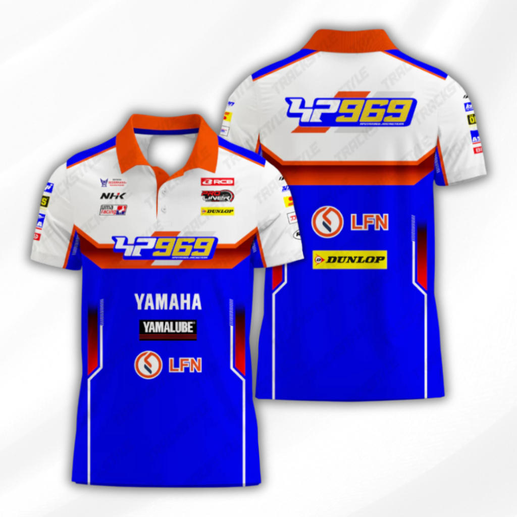 Polo Shirt Yamaha LFN HP969 Racing Team 2025 Road Race Emboss Premium Quality