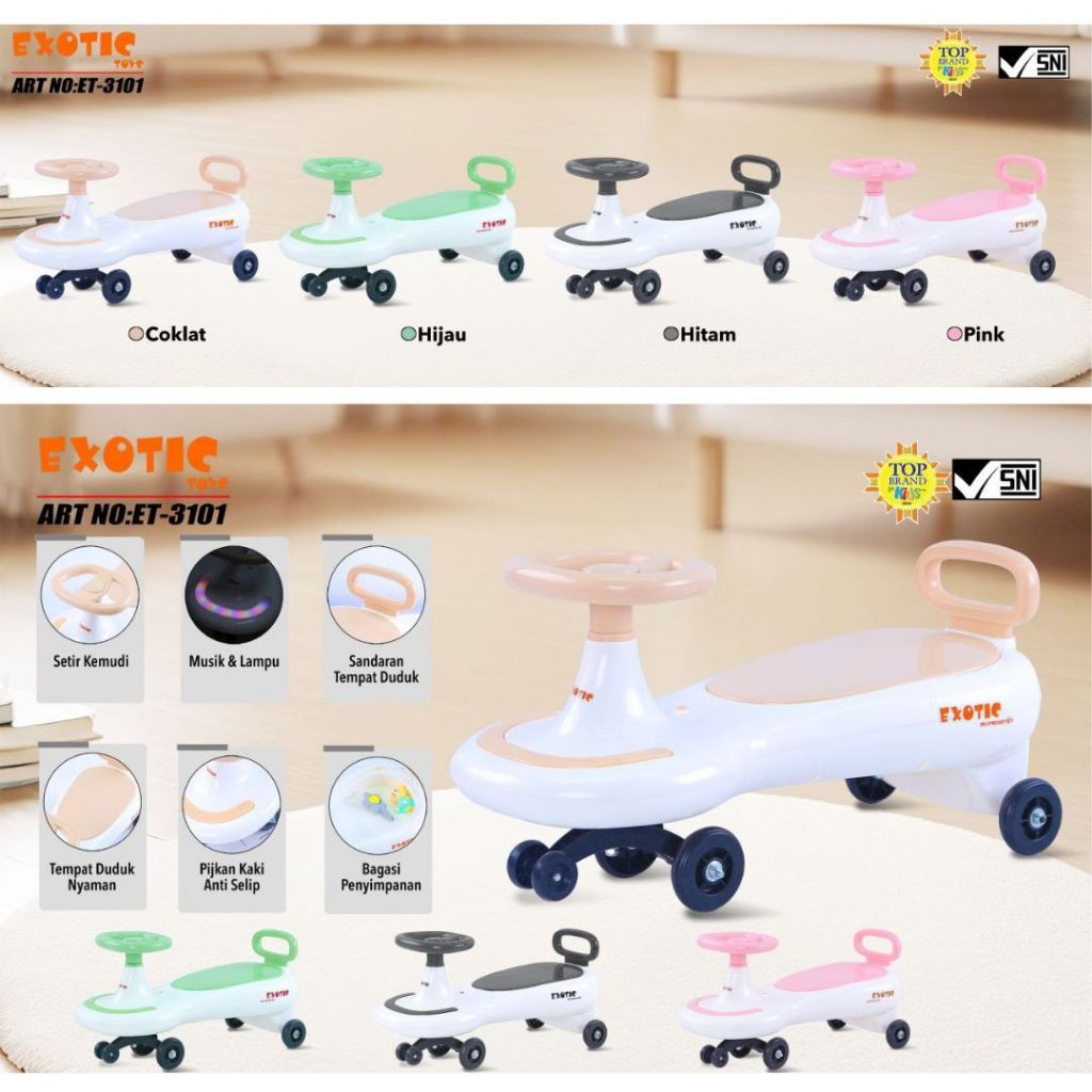 MAINAN ANAK SWING CAR MODE RIDE ON ET 3104 ET 3102 ET 3101 ET 3106 ET 3105 ET 3103 ET 2154 EXOTIC