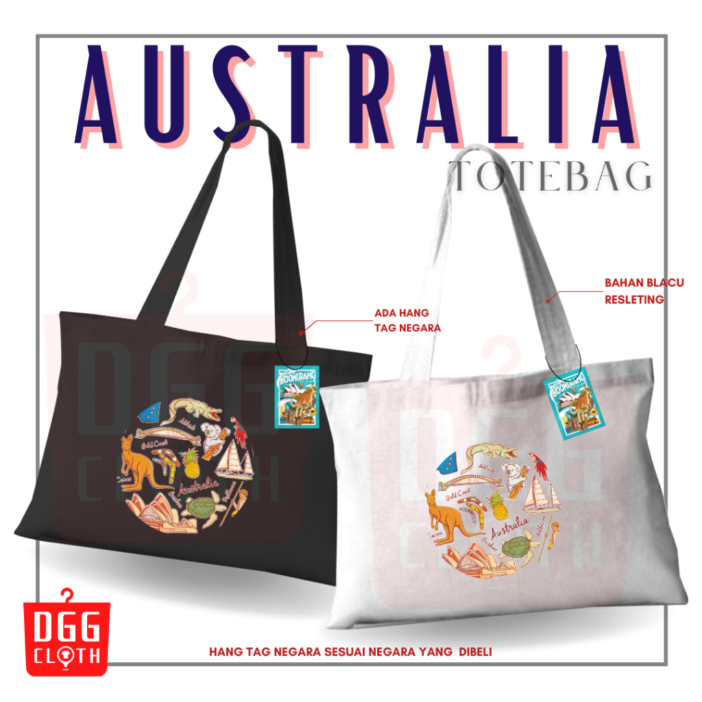 DGGCloth Totebag Australia, Totebag Sablon Oleh Oleh Australia, Tas Oleh-oleh Negara Australia 18