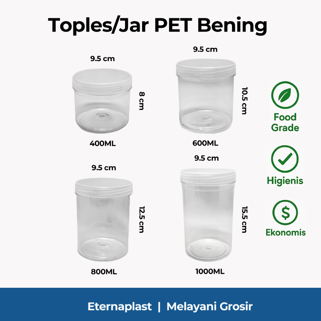 Toples Tabung Plastik | Toples Jar Silinder | Toples Kue | Toples Bulat | Jar Plastik Serbaguna