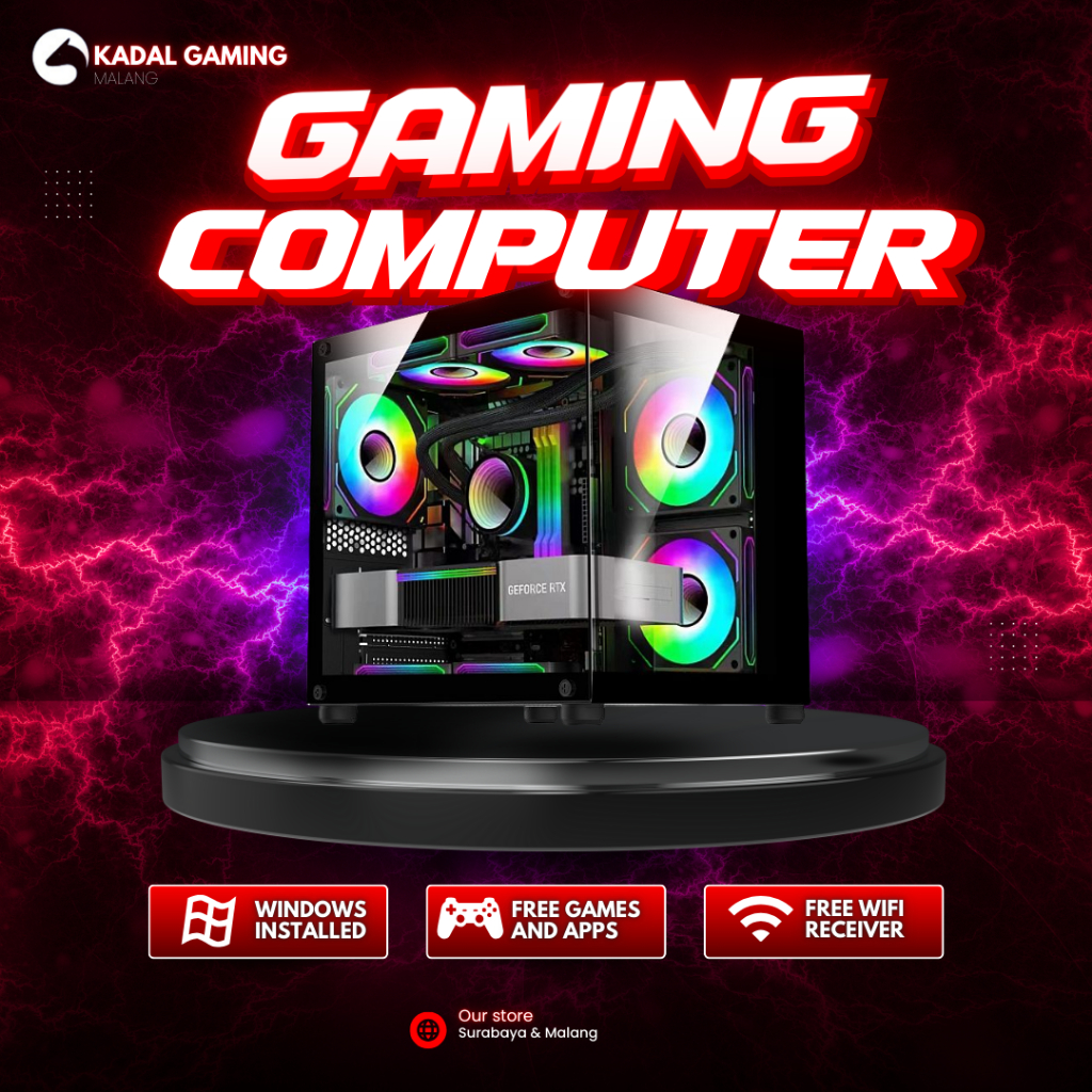 PC Gaming Ryzen 7 5700X | RTX 3050 6GB | RAM 32GB | SSD NVME | Monitor 180Hz | Full Set RGB
