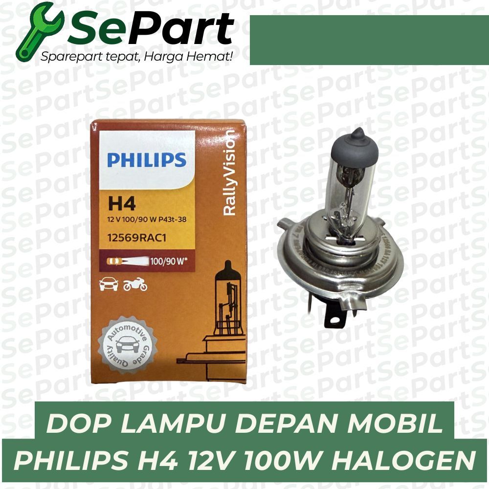 Dop h4 12v 100w  Lampu Depan Mobil  philips
