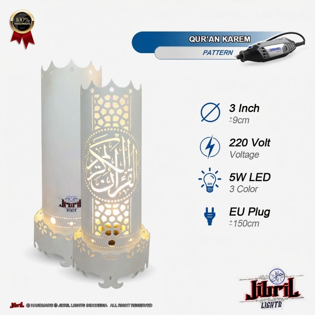 Jibril Lights Lampu Hias Meja Kaligrafi Quran Kareem