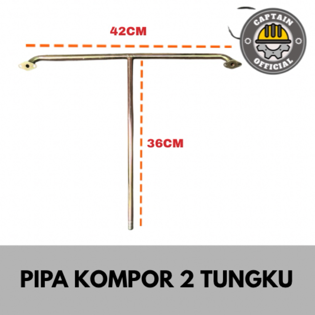 Pipa Penghubung Kompor Gas 2 Tungku Panjang Antar Lubang 42 cm