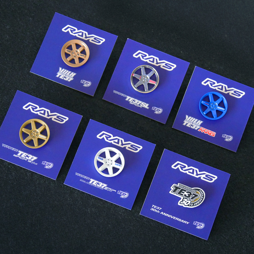 Pin Badge TE37 30TH RAYS x LEEN CUSTOMS Original Japan