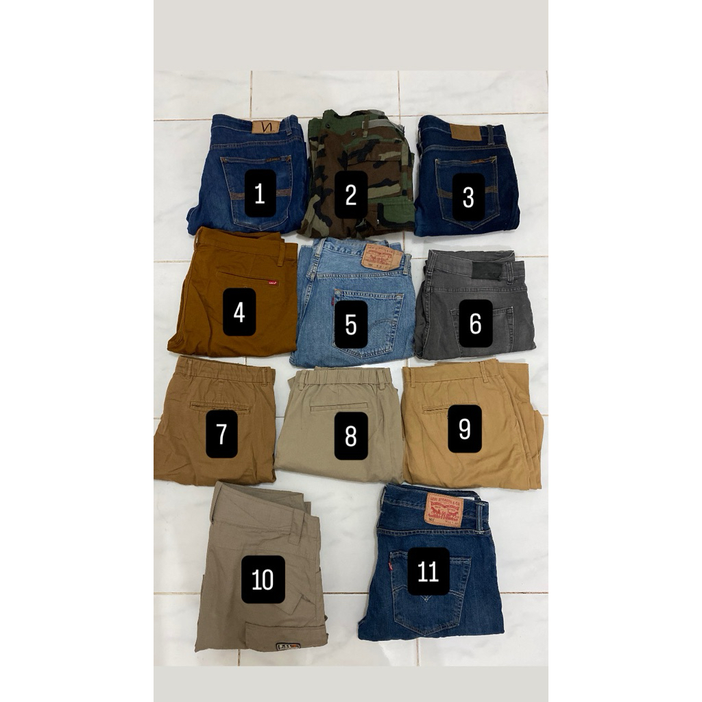 Preloved Jeans, Jorts, Jogger Tactical dan Celana Loreng Army