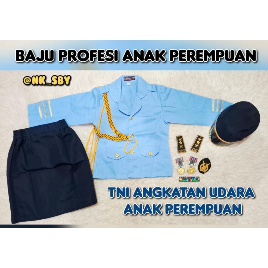 BAJU PROFESI ANAK Perempuan TNI Angkatan Udara