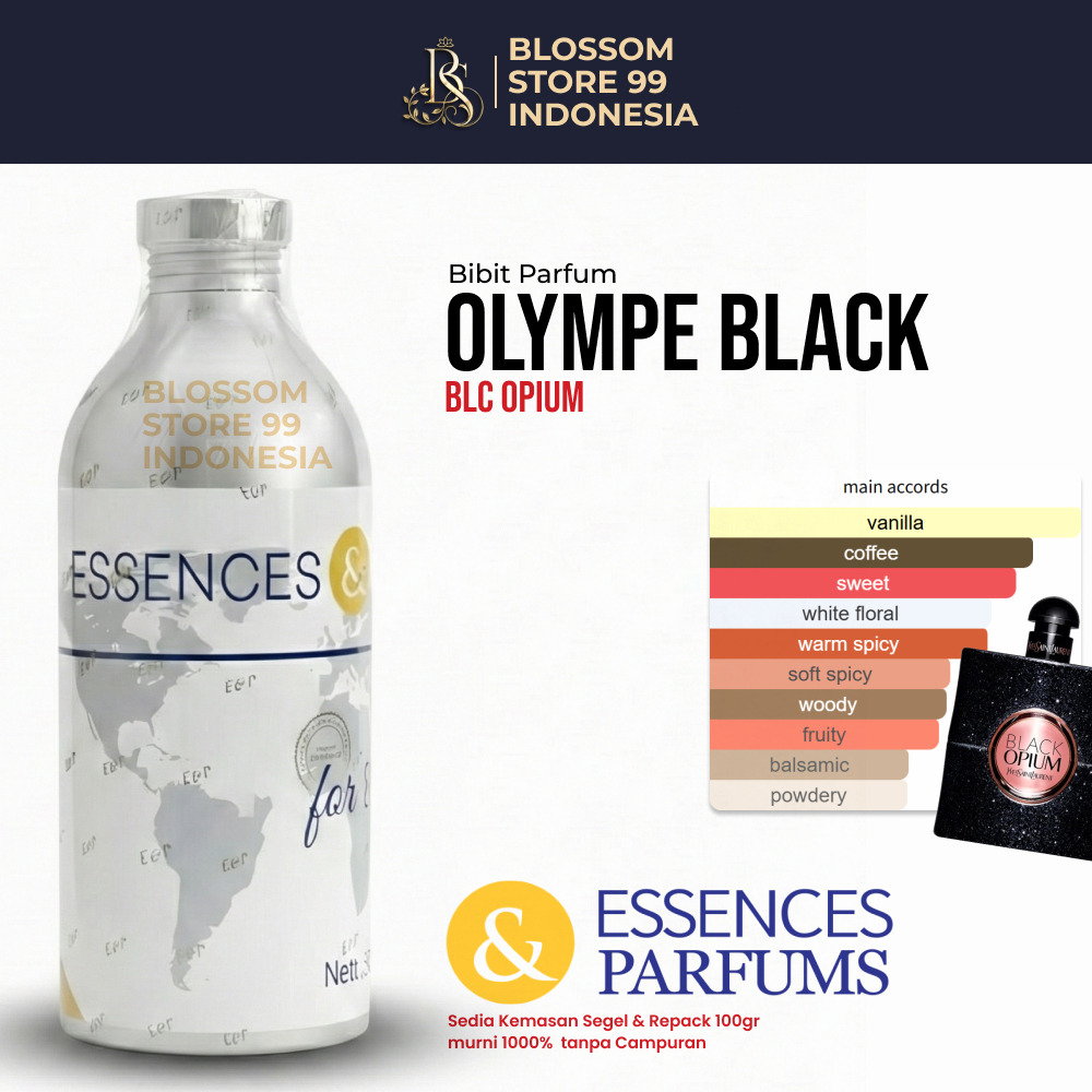 OLYMPE BLACK 63913 ESSENCES & PARFUMS - BIBIT PARFUM - INSPIRED BLCK OPIUM - SEGEL & REPACK 100G & 5